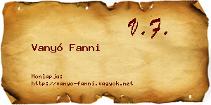 Vanyó Fanni névjegykártya