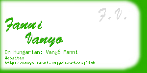 fanni vanyo business card